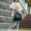 Рюкзак-сумка женская Sambag Trinity строченая черная