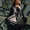 Рюкзак-сумка женская Sambag Trinity строченая черная