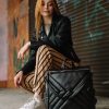 Рюкзак-сумка женская Sambag Trinity строченая черная