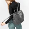 Женский рюкзак-сумка Sambag Trinity строченая графитовая