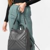 Женский рюкзак-сумка Sambag Trinity строченая графитовая