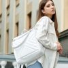 Рюкзак-сумка женская Sambag Trinity строченая белая