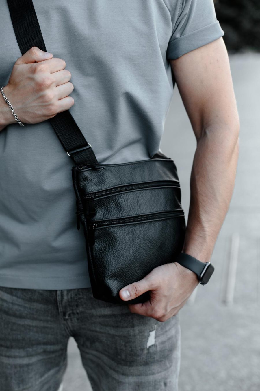 Сумка месенджер чоловіча Skill чорна