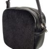 Сумка кросс-боди женская квадратная Sambag Bale SQS с мехом черная