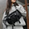Сумка-бананка женская Sambag Dynamicdart тканевая черная