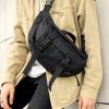 Сумка-бананка мужская Sambag Dynamicdart тканевая черная