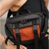 Сумка-бананка жіноча Sambag Dynamicdart чорна з помаранчевим
