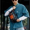 Сумка-бананка мужская Sambag Dynamicdart черная с оранжевым