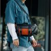 Сумка-бананка мужская Sambag Dynamicdart черная с оранжевым