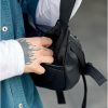 Сумка-бананка мужская Sambag Dynamicdart черная с оранжевым