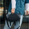 Сумка-бананка мужская Sambag Dynamicdart черная с оранжевым