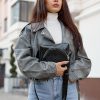 Сумка крос-боді жіноча Sambag Sofi крокодил чорна
