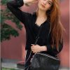 Сумка крос-боді жіноча Sambag Milano чорна крокодил