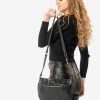 Сумка крос-боді жіноча Sambag Milano чорна крокодил