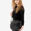 Сумка крос-боді жіноча Sambag Milano чорна крокодил