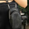 Сумка для телефона женская Sambag крокодил черная