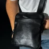 Сумка мужская мессенджер Skill гладкая кожа черная
