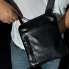 Сумка мужская мессенджер Skill гладкая кожа черная