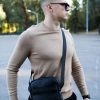 Сумка месенджер чоловіча Skill зерниста шкіра чорна