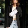 Бананка жіноча тканинна Sambag Holster MSH біло-сіра з принтом