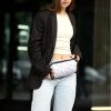 Бананка жіноча тканинна Sambag Holster MSH біло-сіра з принтом