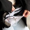 Бананка жіноча тканинна Sambag Holster MSH біло-сіра з принтом