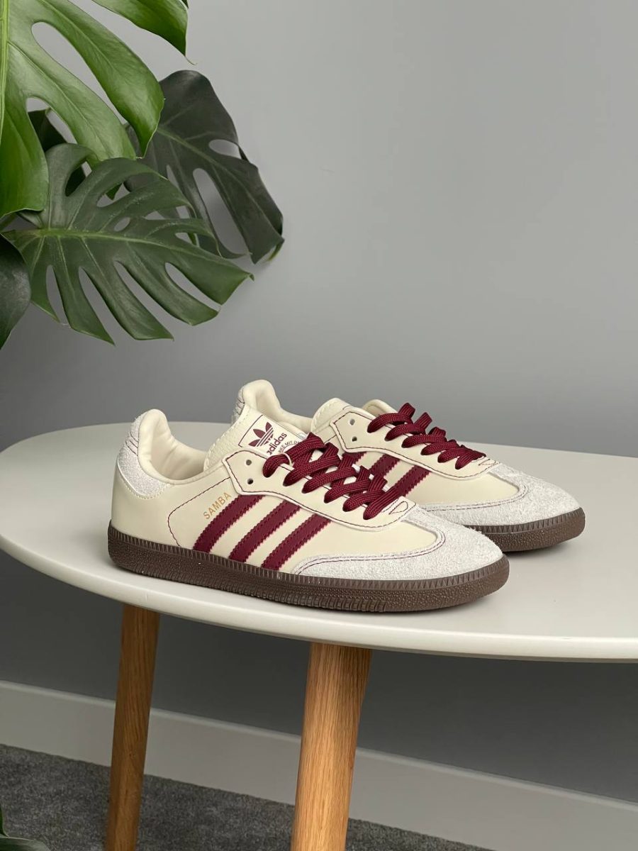 Кросівки Adidas Samba OG Wonder White Maroon