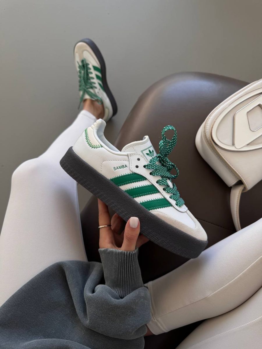 Кроссовки Adidas Sambae White Green Gum
