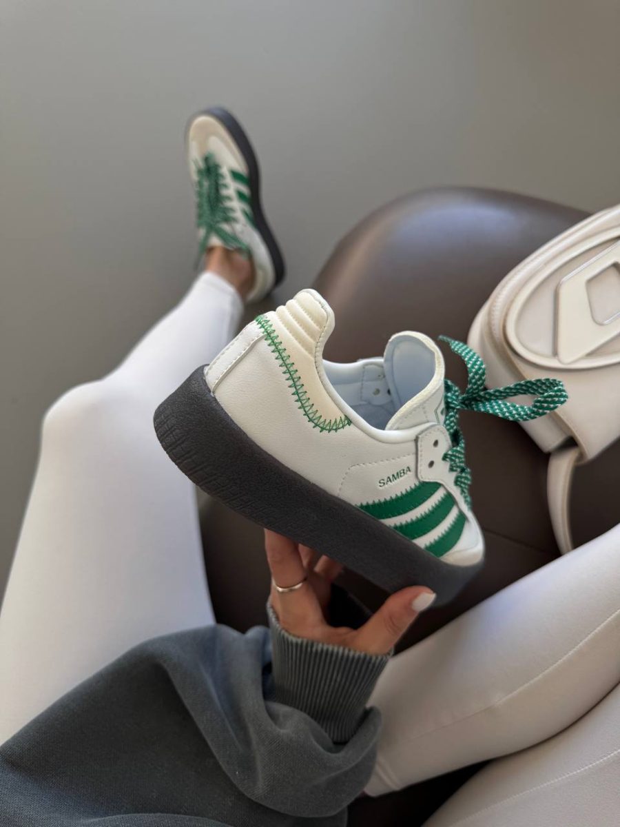 Кроссовки Adidas Sambae White Green Gum