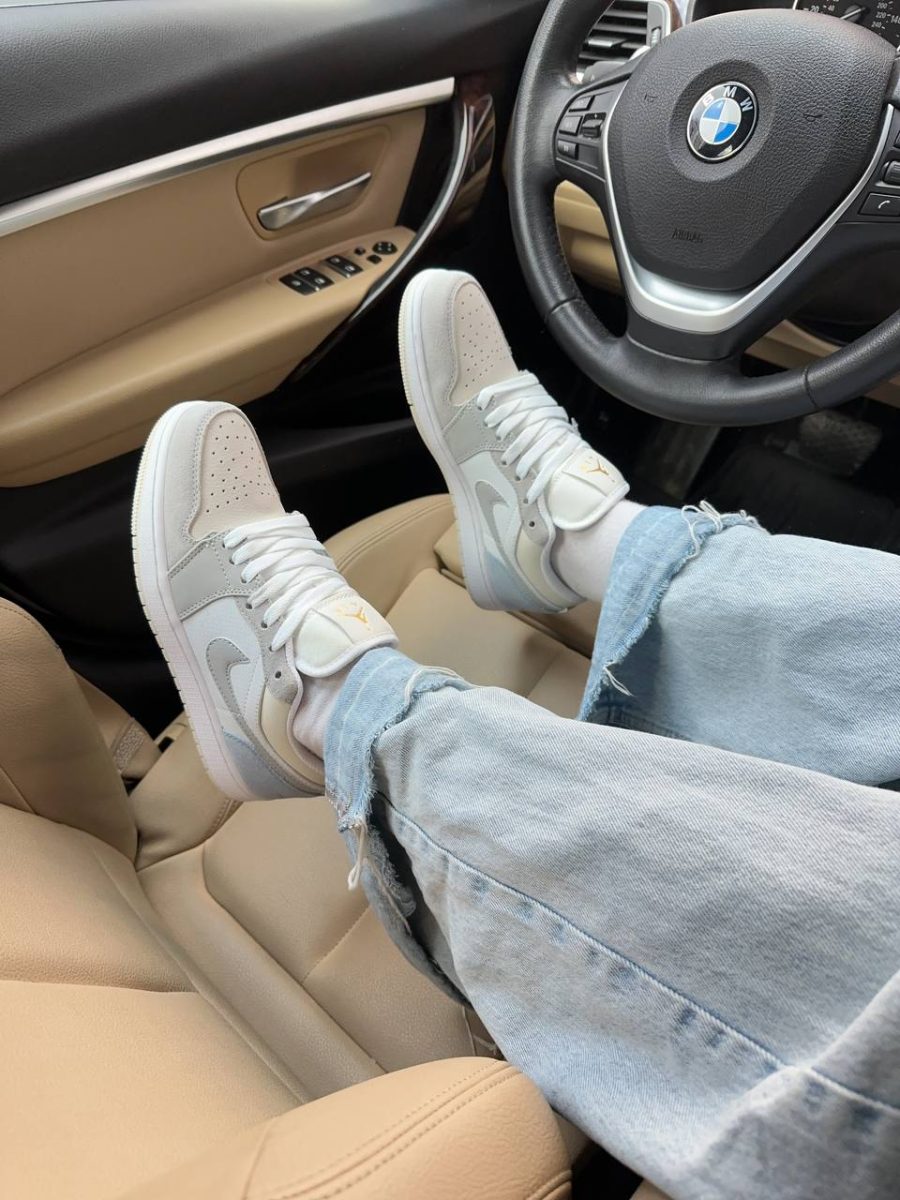 Кросівки Nike Air Jordan 1 Low Paris White/Sky Grey — Football Grey