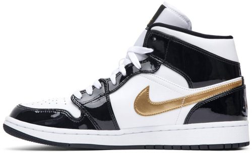 Кроссовки Nike Air Jordan 1 Mid Patent Golden Black