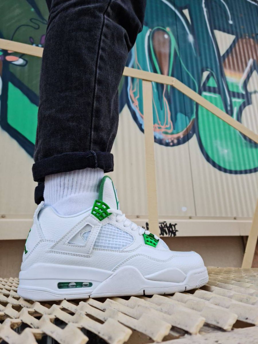 Кроссовки Nike Air Jordan 4 Retro Metallic Pack White/Pine Green