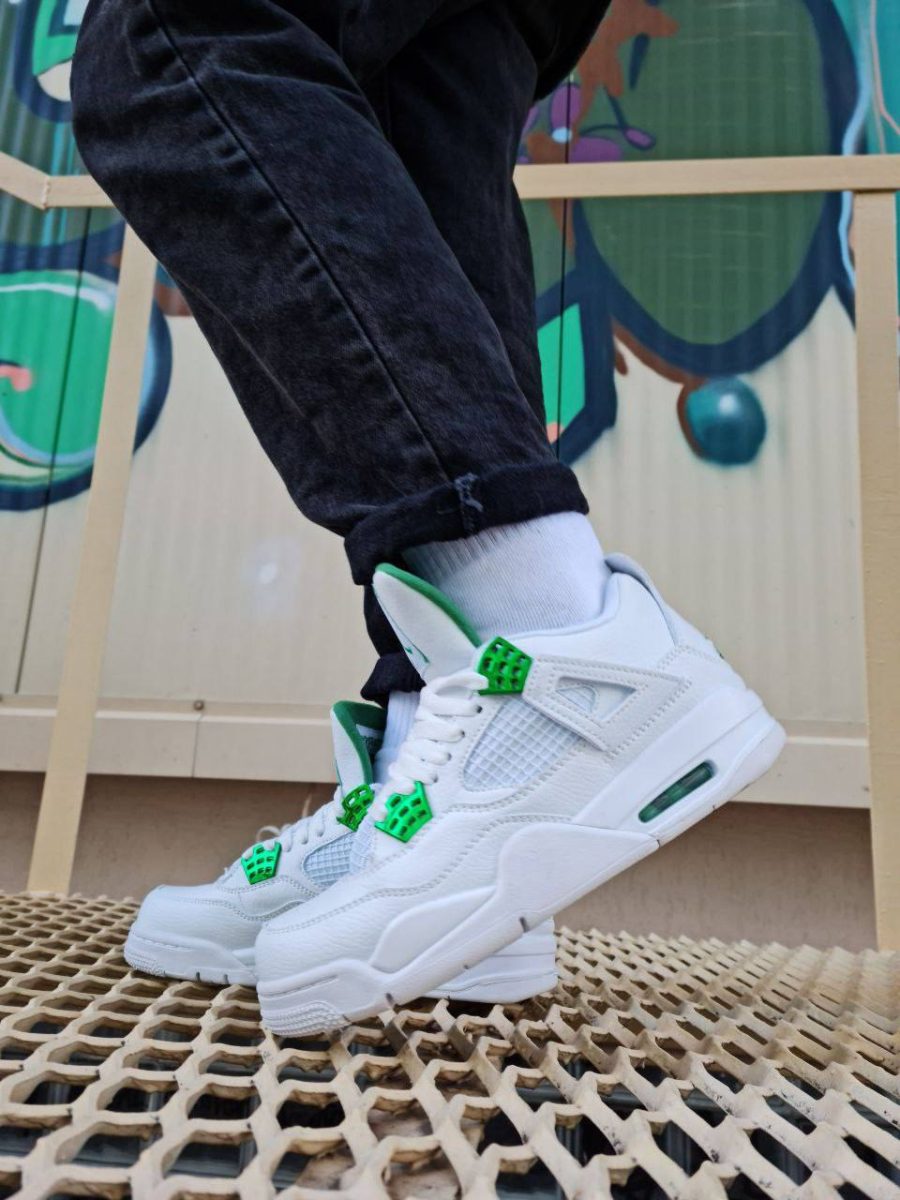 Кроссовки Nike Air Jordan 4 Retro Metallic Pack White/Pine Green