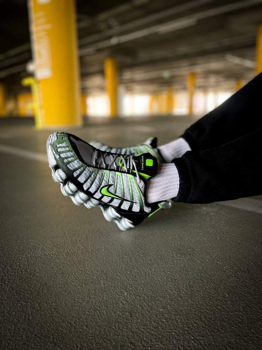 Кроссовки Nike Shox TL Wolf Grey/Lime Blast