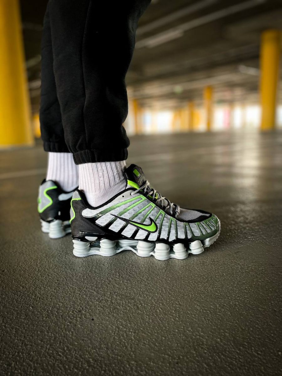 Кроссовки Nike Shox TL Wolf Grey/Lime Blast